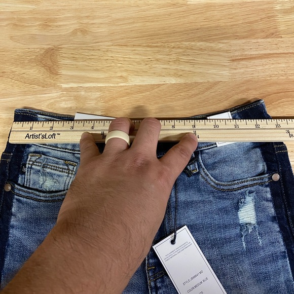 Judy Blue Jeans 1/25 Straight High Waist Side Seam Detail‎ Split Cuff NWT - Picture 9 of 14